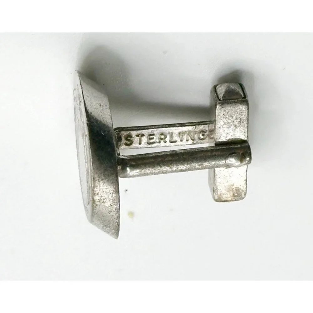 Anson Etched Sterling Silver‎ Cufflinks 3/4 Inch